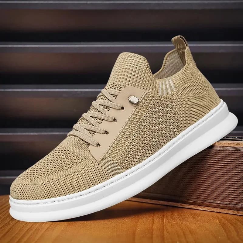 Light Stretch Knit Casual Footwear for Men Summer Hand Woven Cloth Flexible Outsole Daily Street Walking Shoe