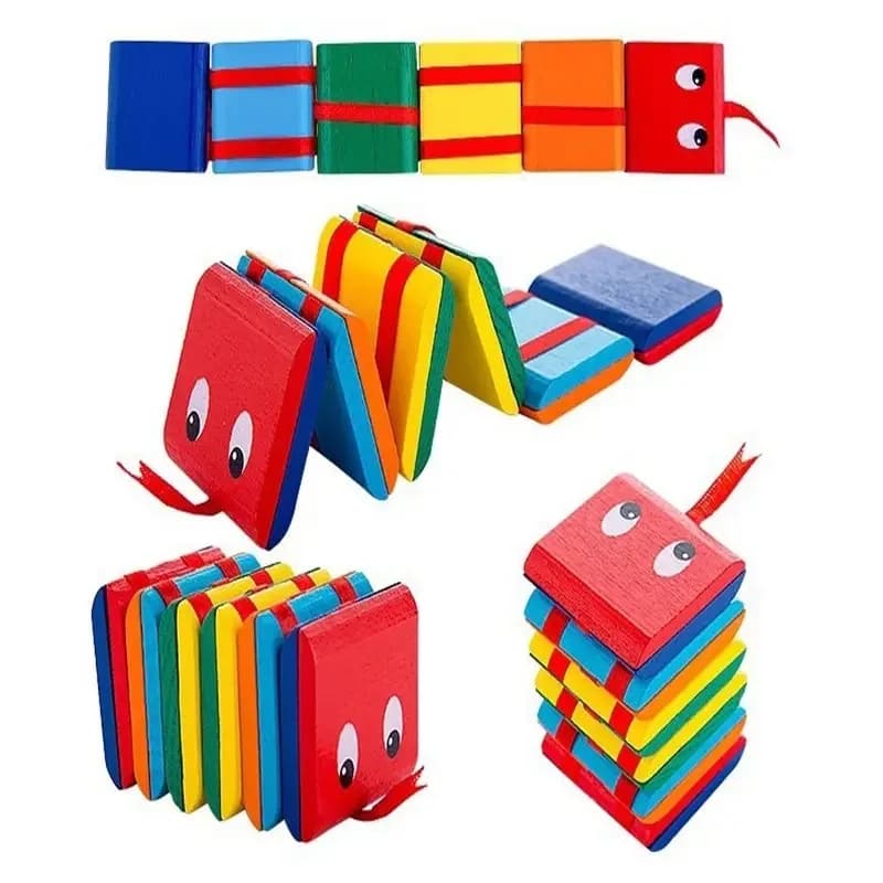 Serpente in legno Scala Jacobs in legno Giocattoli Infinite Flip Pieghevole Jacobs Scala Fidget Giocattolo classico per bambini Scuola materna Puzzle Toys