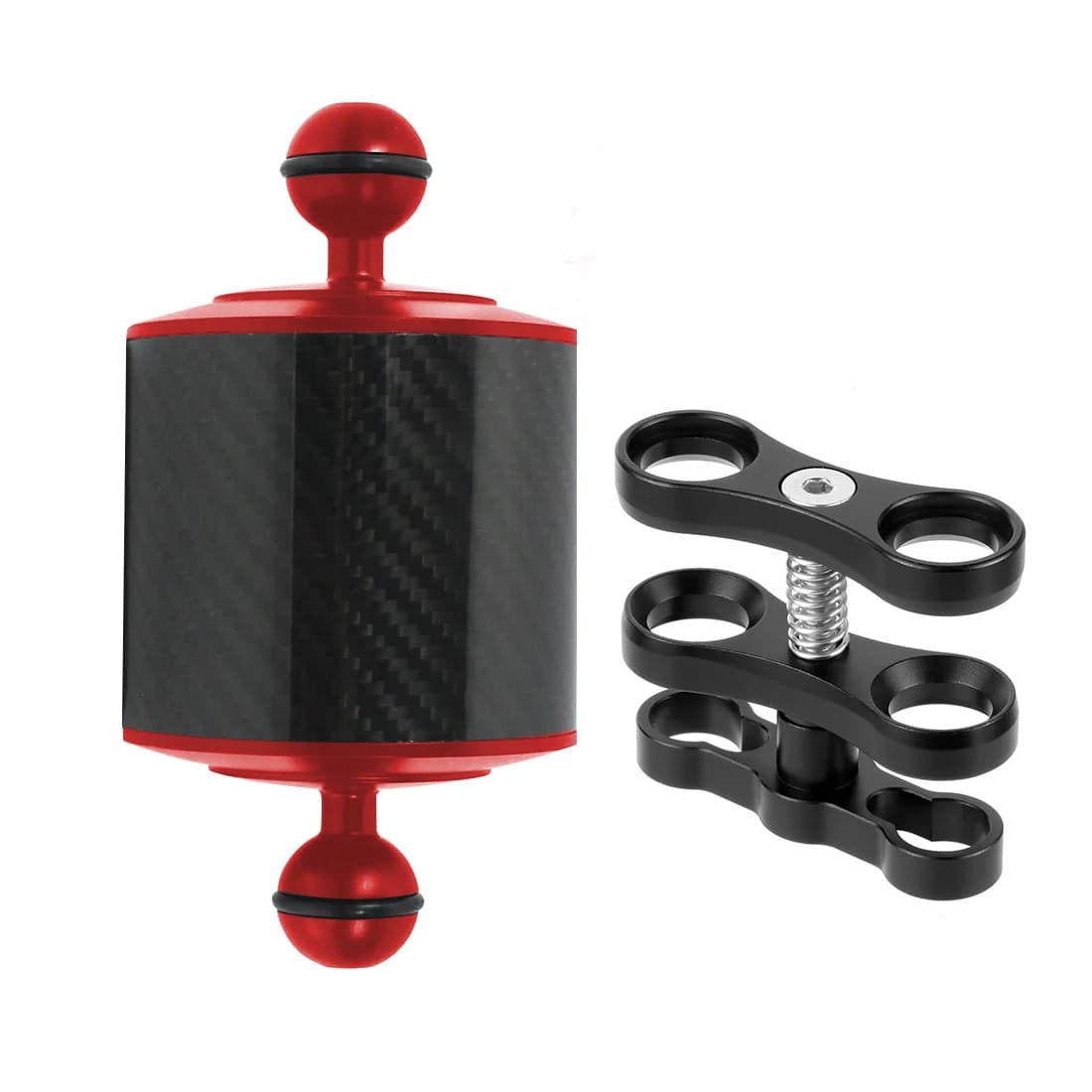 D80mm Carbon Fiber Floating Arm to Neutralize Diving Weight in Underwater Photography, Support Extended Vasor Underwater Light 5/8/10"