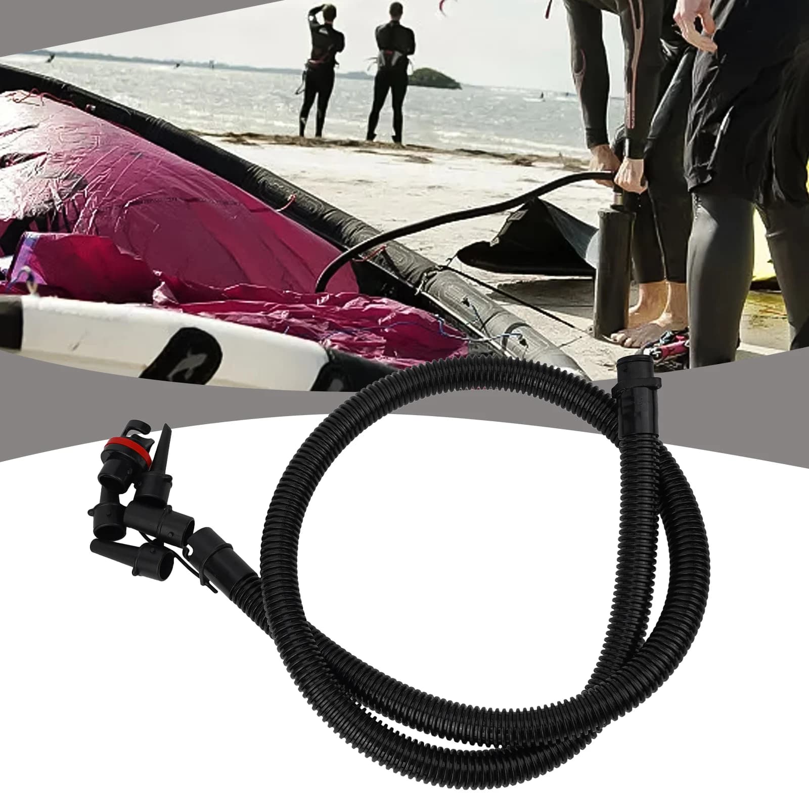 Pompa ad aria manuale con tubo per kayak, paddleboard, SUP, tavole da surf - Accessori per esterni (1 pz)