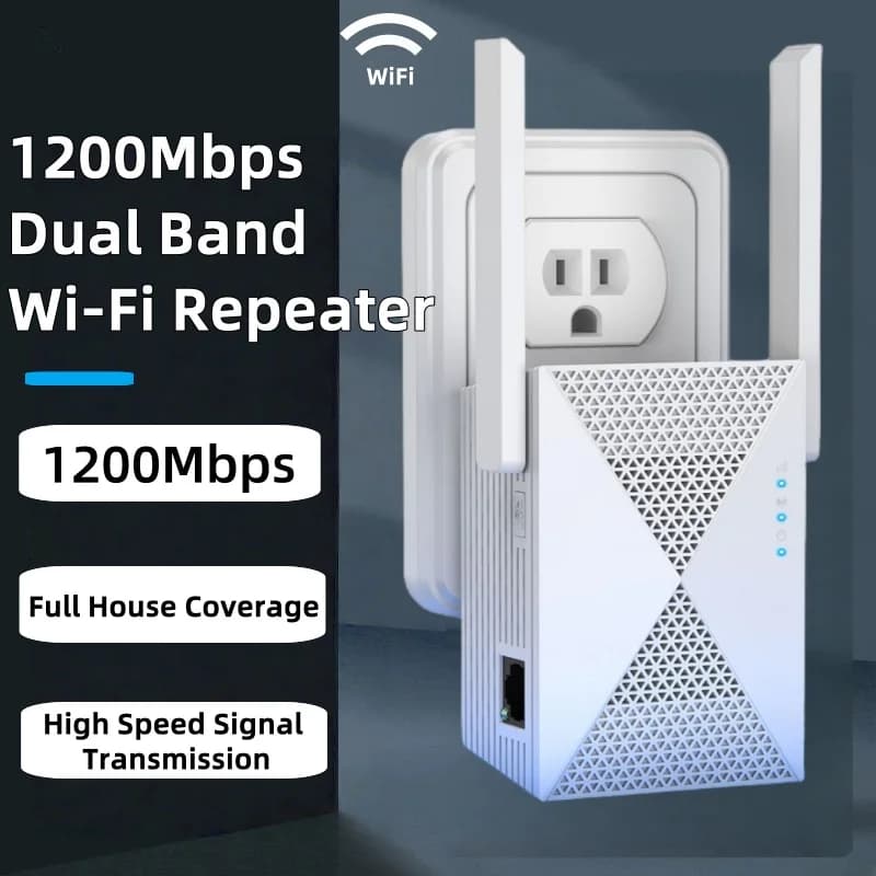 Ripetitore WiFi dual band 1200Mbps 2.4G 5GHz Estensore di segnale wireless Amplificatore Router Ripetitore di rete a lungo raggio