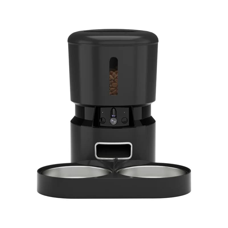 OEM e ODM Doppia fotocamera Alimentatore automatico per animali domestici Dispenser di alimenti ecologico con doppi ciotole in acciaio inossidabile per cani e gatti
