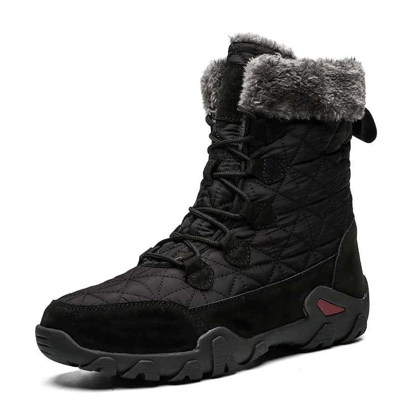 Stivali Invernali da Uomo, Caldi con Pelliccia, Impermeabili, Antiscivolo, per Escursionismo e Lavoro, Scarpe da Trekking Maschili