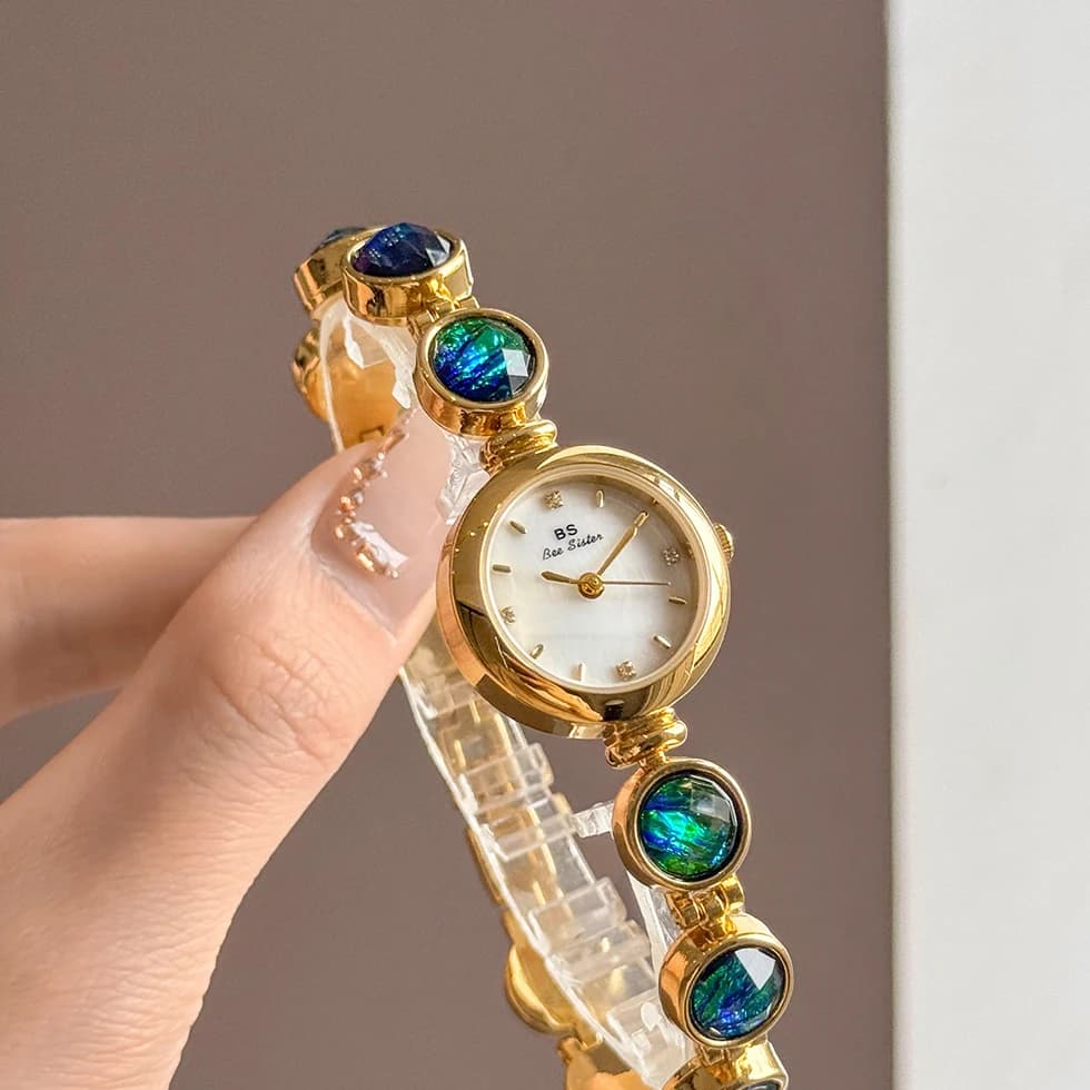 Women's Luxury Watches Green Jade Bracelet Small Dial Elegant Women's Wrist Watch High Quality Quartz Ladies' Watch