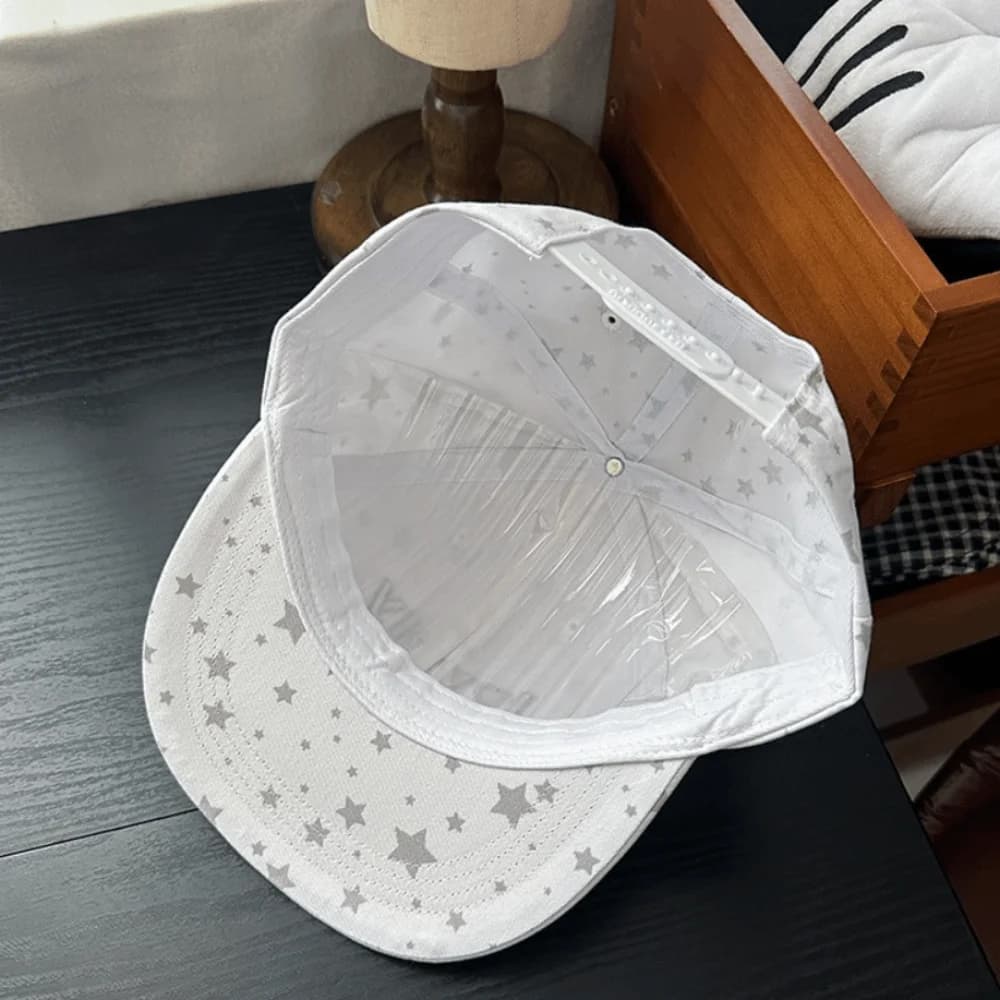 New Cat Ears Women's Baseball Cap Star Pattern Versatile Sun Hat Adjustable Cartoon Flat Cap Spring Summer Autumn