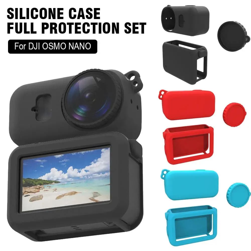 For DJI OSMO NANO Action Camera Silicone Case, Shockproof Scratchproof Full Protection Cover, Camera Protector Accessories
