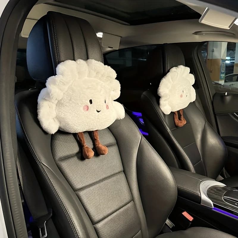 Cuscino Morbido in Peluche per il Collo, Design Carino con Faccina Sorridente, per Decompressione e Cura del Collo, Ideale per Casa e Viaggi