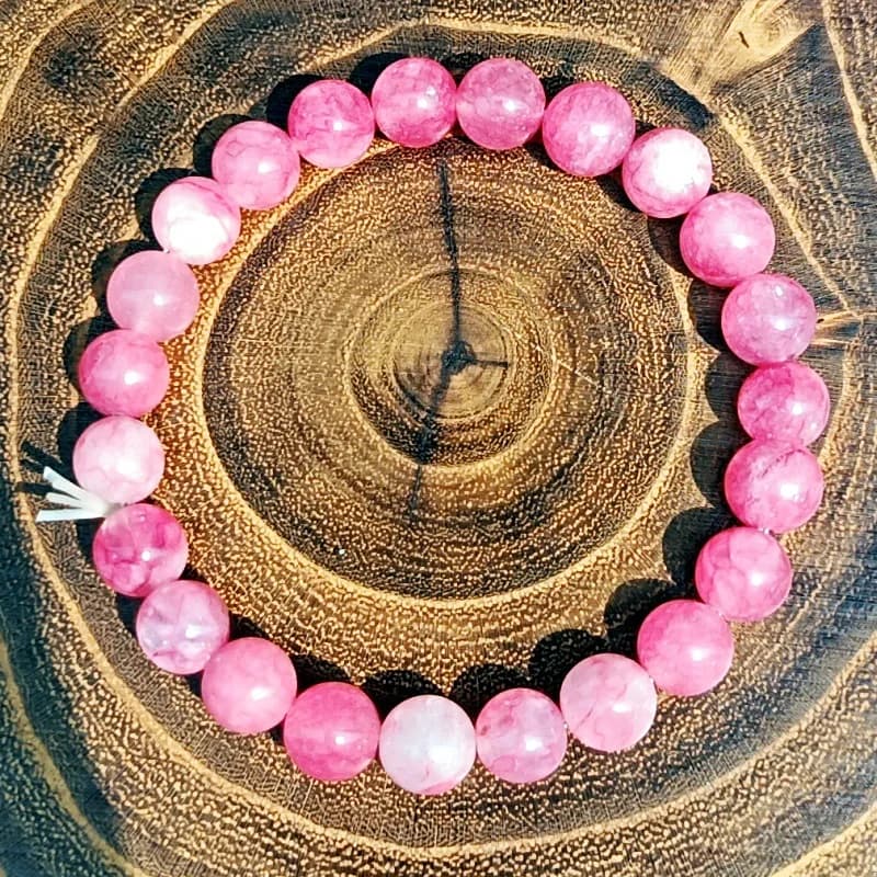 Fashion Rhodochrosite & Chalcedony Beaded Bracelets, Trendy Stone Bracelets Direct from Factory