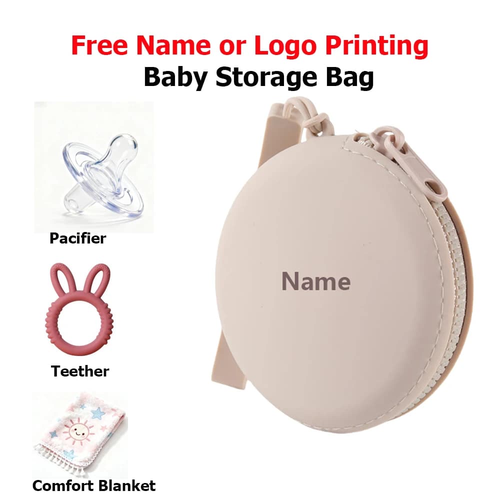 Free Name Printing Surprise Gift Baby Storage Box Pacifier Case Silicone Bag More Thoughtful and Unique