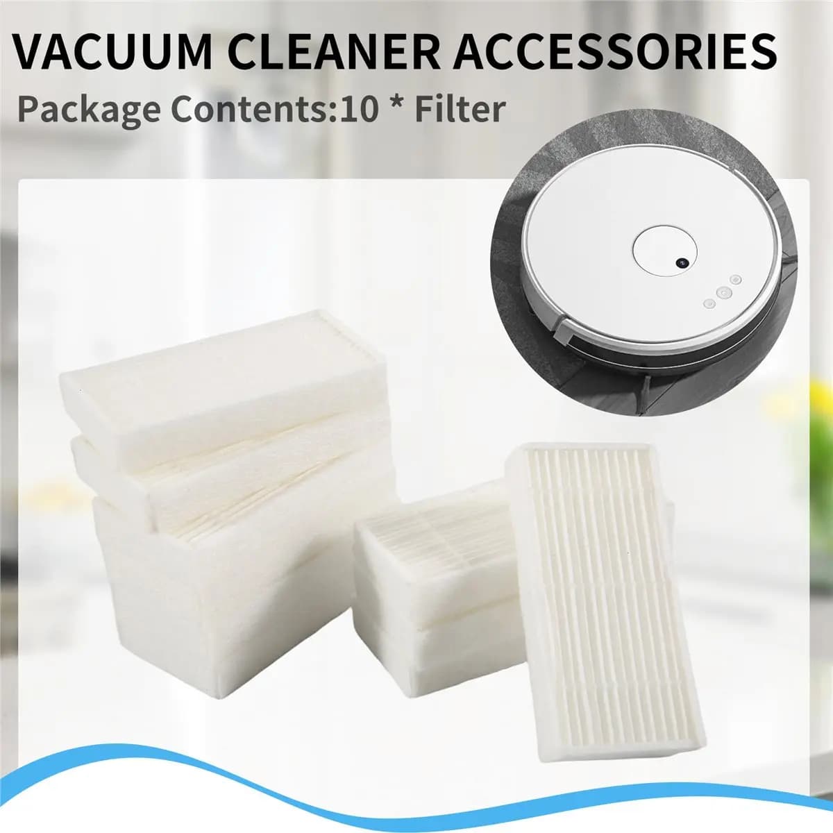 [ABPO] 10 pezzi di ricambio per filtri Hepa lavabili per accessori per aspirapolvere robot Midea VCR04W