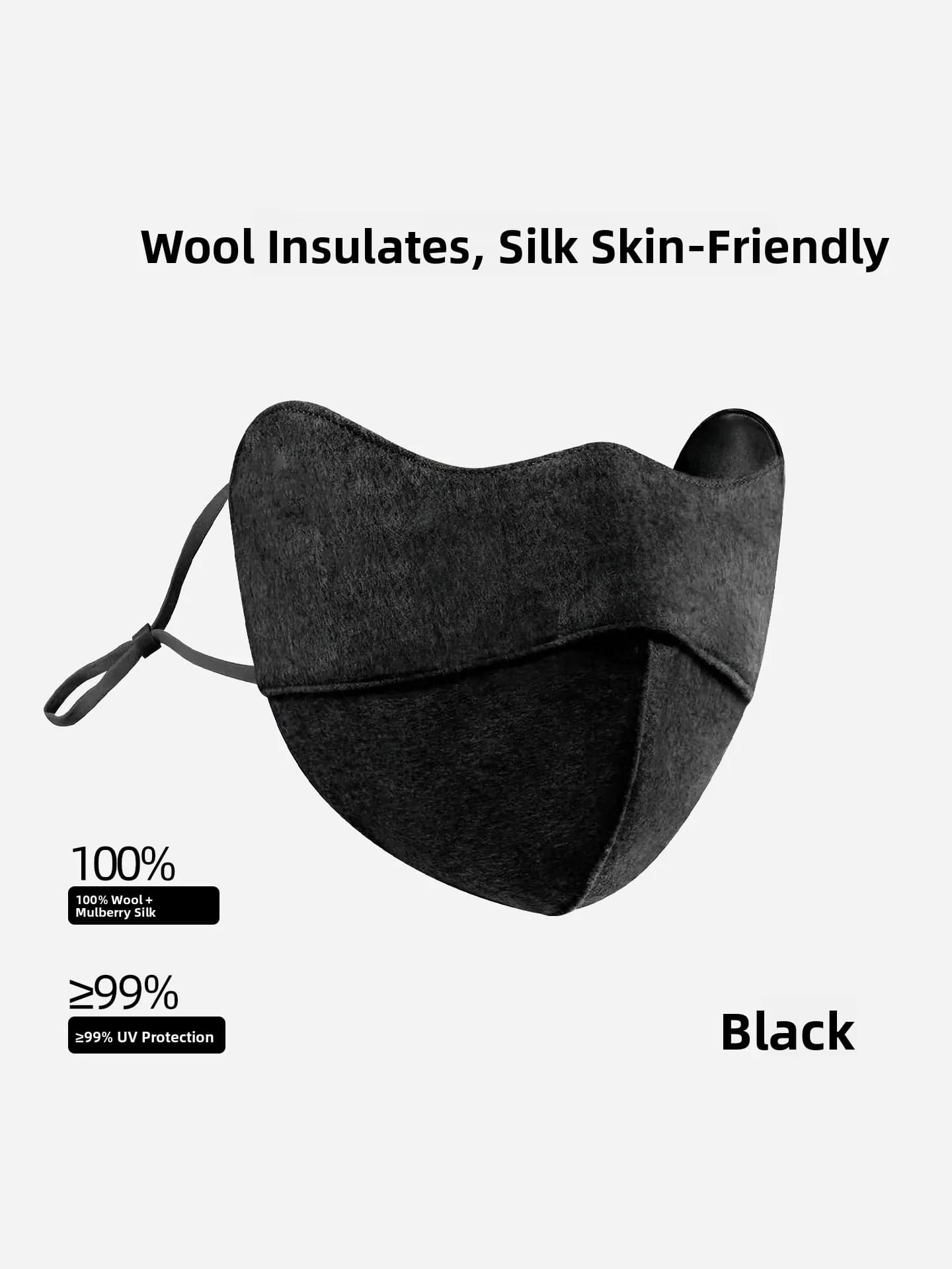 Women's Winter Warm Wool Mask 3D Stereo High Aesthetic Sunscreen Versatile Windproof Cold Proof Face Shield Silk