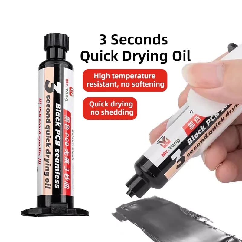 YCS Mr.Yang 3S Maschera per saldatura a olio nero con polimerizzazione UV per cavo di salto PCB della scheda madre del telefono cellulare - Strumento di polimerizzazione in 3 secondi ad asciugatura rapida