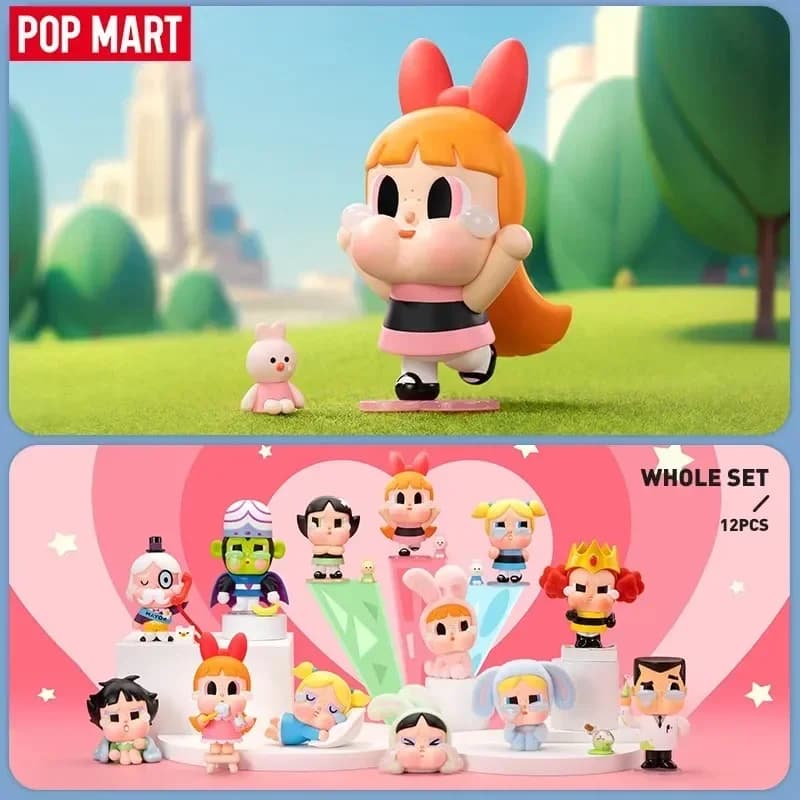 POP MART CRYBABY Powerpuff Series Trendy Mystery Box Anime Action Figure Blind Random Box Toys Model Ornament Dolls