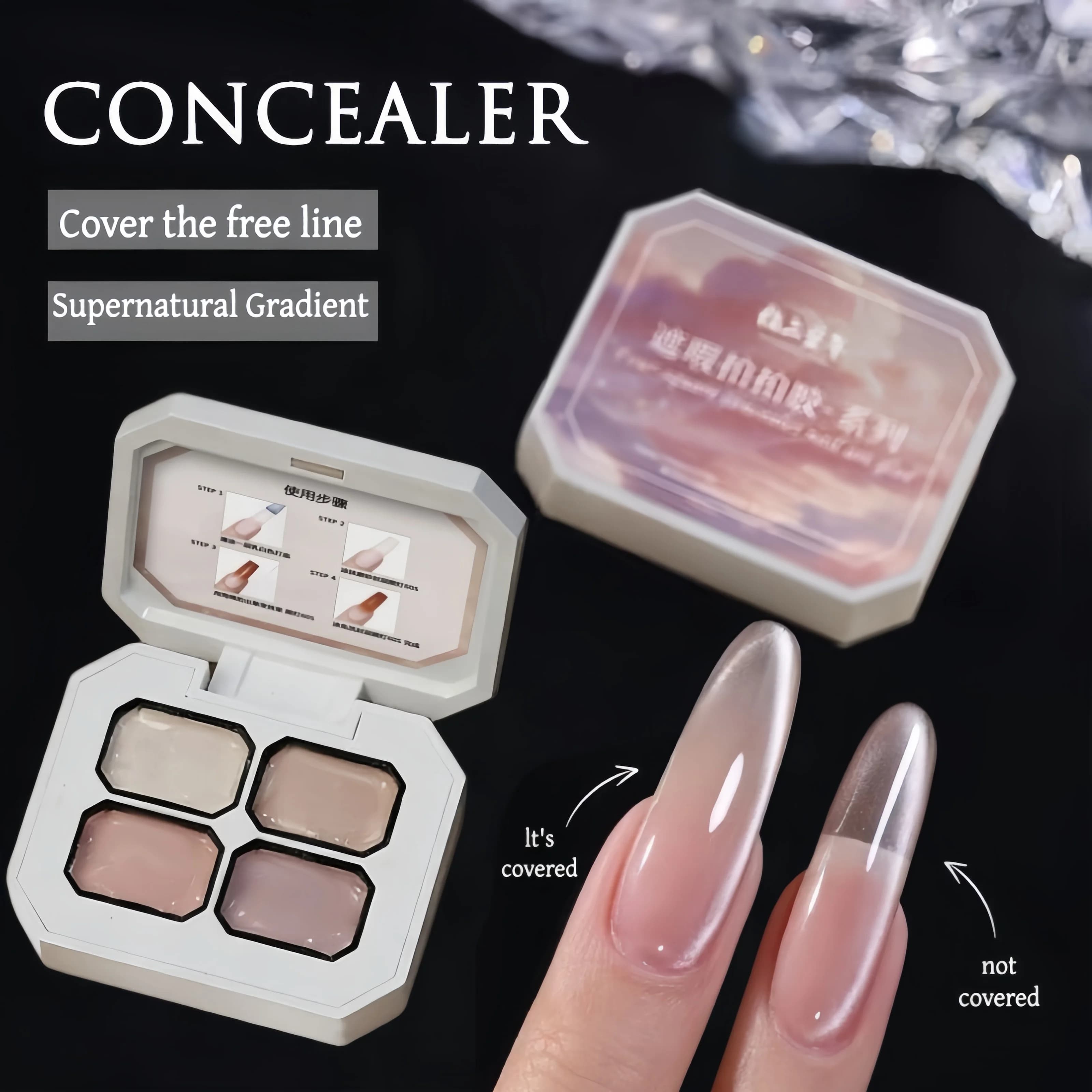 Gel per Unghie Sfumato in 4 Colori: Rosa e Nude, Semipermanente UV per Nail Art, Ideale per DIY, Popolare in Estate
