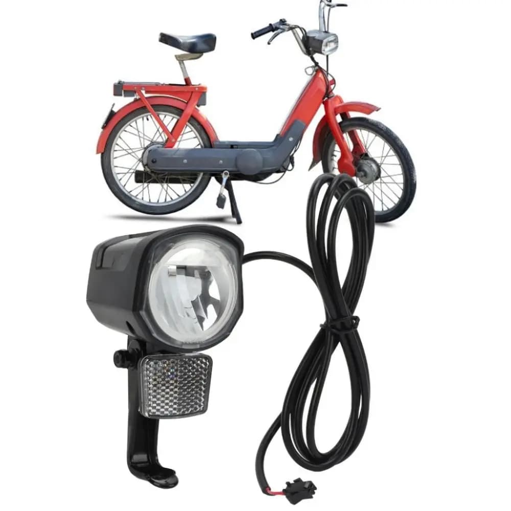 Luce Anteriore Durevole per Bici Elettrica da 12V a 72V, con Connettore SM a 2 Pin, Luce Anteriore a LED in ABS per Bici Elettriche e Bici da Strada