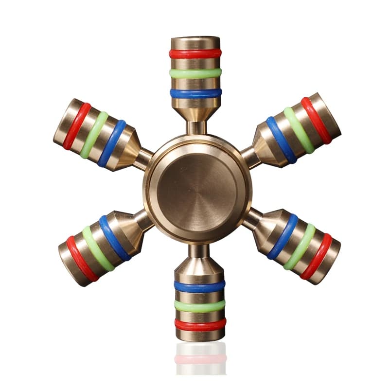 Novità Fidget Spinner in metallo a sei bracci per adulti Ragazzo adolescente Bambini Ansia Giocattoli antistress ADHD Autismo Regali di compleanno di Natale