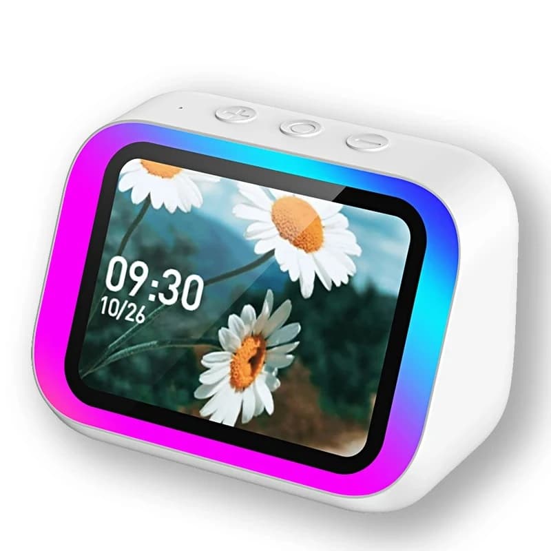 Smart Bluetooth Alarm Clock Speaker APP Control with Weather Display Night Light Music Story Player Photo Frame Perfect Gift