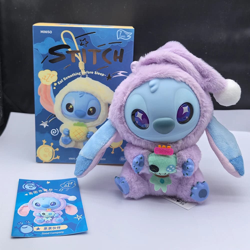 2026 new*Stitch Eat Something Before Sleep Series Blind Box Plush Vinyl Toys Cute Doll Mystery Box Bag Pendant Decor Gift