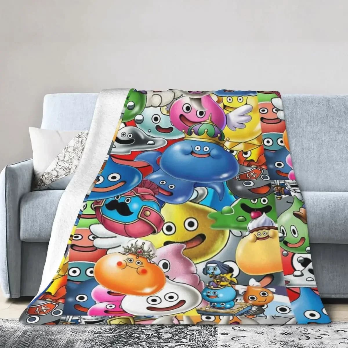 Dragon Quest Slimes coperte Soft Warm flanella copriletto per letto soggiorno Picnic viaggio casa divano