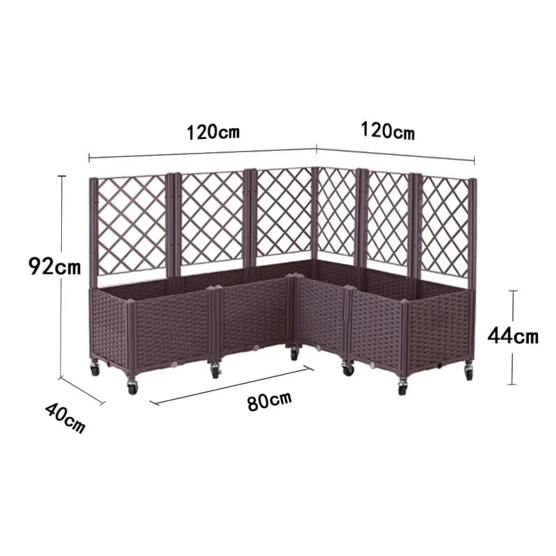 Splicing vegetable seeding box balcony flower box with fence fence climbing frame rose cucumber pumpkin vine climbing bracket