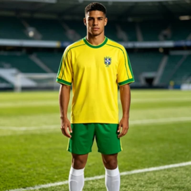 2026 New Unisex Retro Brazil Style Soccer Jersey Comfortable Breathable V-Neck Short Sleeve Football Training T-shirt for Fans