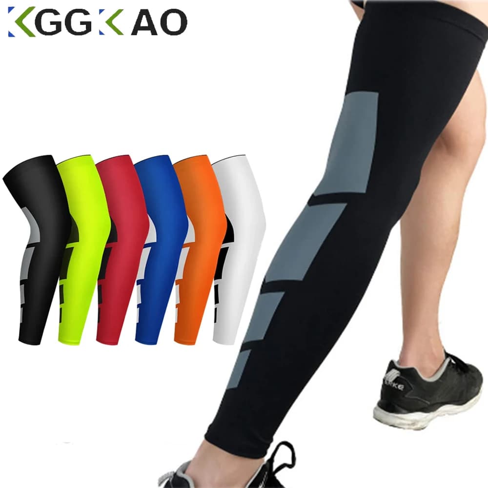 1 Pezzo Manica a Compressione Integrale per Gamba Donna Uomo, Supporto Lungo per Ginocchio, Protezione per Corsa Basket Ciclismo Sport Artrite