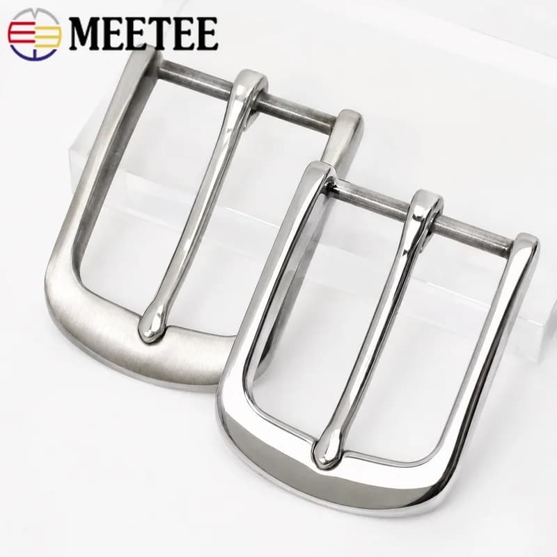 1-3Pcs 40mm Stainless Steel Belt Buckle Pin Clasp Brushed Mirror Finish Men Jeans Waistband Leather Craft Handmade Accessories