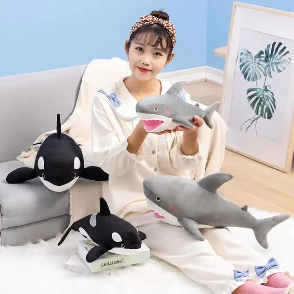 Animal Cartoon Simulated Killer whale PP Cotton Funny Great White Shark Kawaii Collection Animals Pillow Children