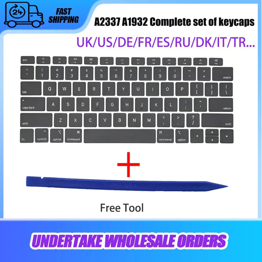 Nuovi Tasti A1932 A2337, Keycaps US UK Francese Danese per Riparazione Macbook Air Retina 13 Pollici, Ricambi Tasti per Laptop