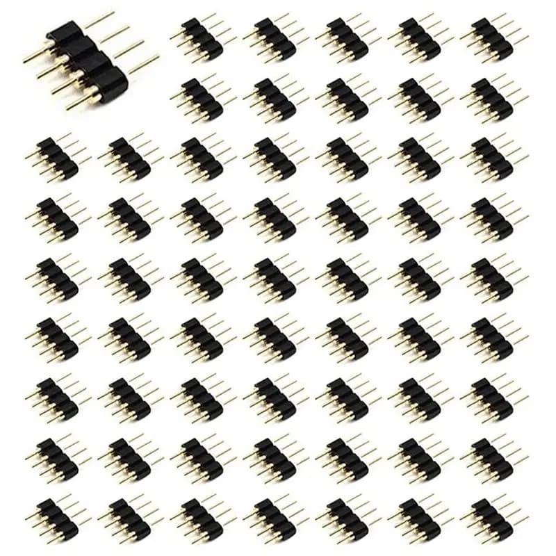 BNVN-300Pcs Connettore adattatore maschio per striscia LED RGB a 4 pin per striscia luminosa 3528 5050