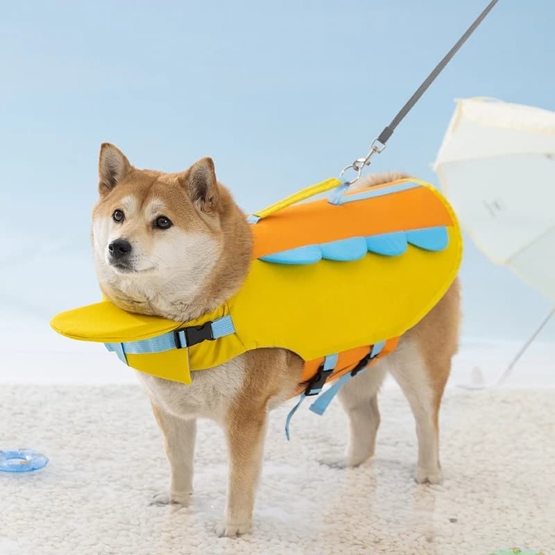 Summer Dog Life Jacket Enhanced Buoyancy Pet Swimming Vest Adjustable Safety Suit for Small Medium Large Dogs Golden Retriever