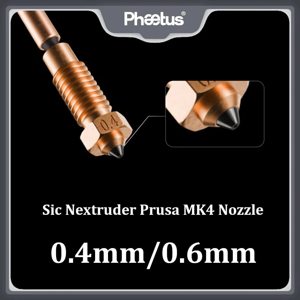 Phaetus Sic Nextruder Prusa SiC Ugello Prusa MK4 Ugello 0.4mm 0.6mm Per Prusa MK3.9/MK4/MK4S/XL Prusa Stampante 3D