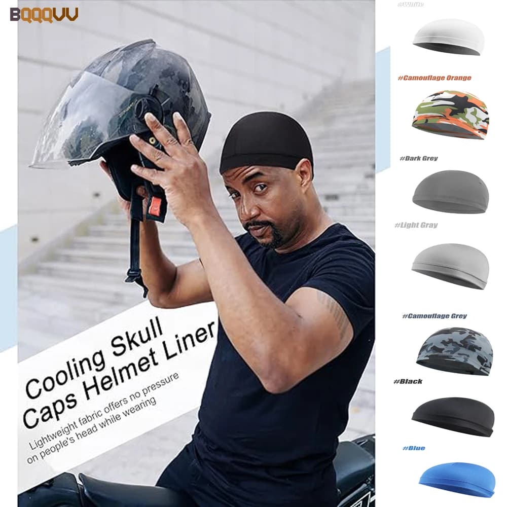 1PC Estate Raffreddamento Skull Caps Fodera del casco Anti-UV Anti-sudore Traspirante Ciclismo Corsa Moto e equitazione Sotto il casco rigido Fodera
