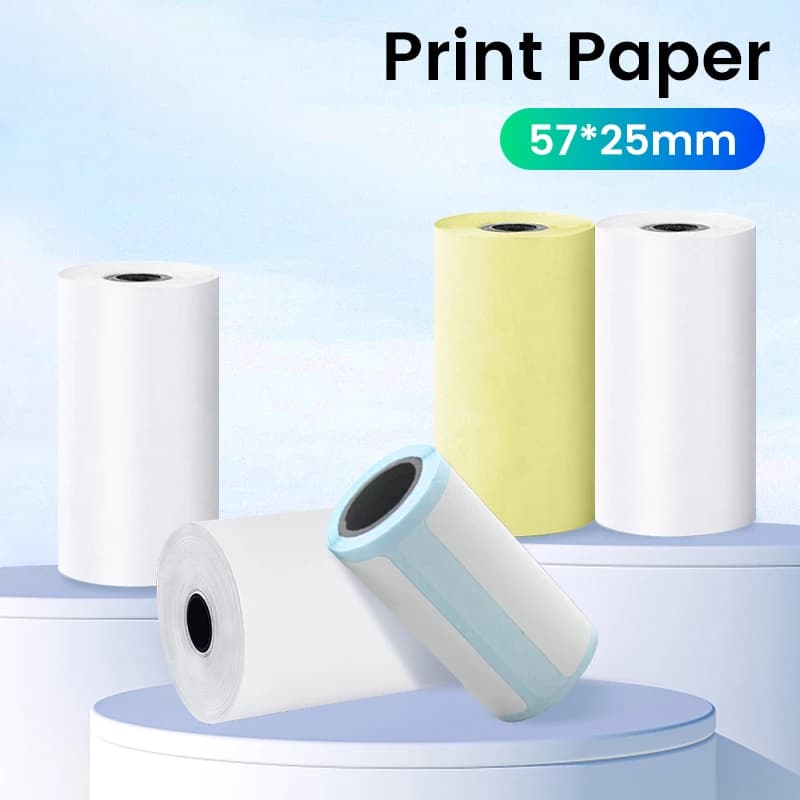 57*25mm Etichetta di carta termica adesiva Rotoli di carta a colori HD autoadesivi per mini stampante Stampa istantanea Carta fotografica per bambini