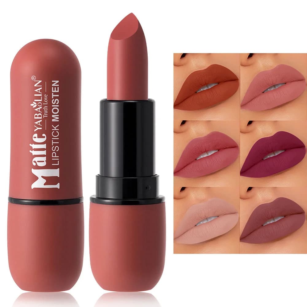 Rossetto opaco a 6 colori: colore labbra in velluto, trucco labbra colorato liscio, impermeabile e duraturo