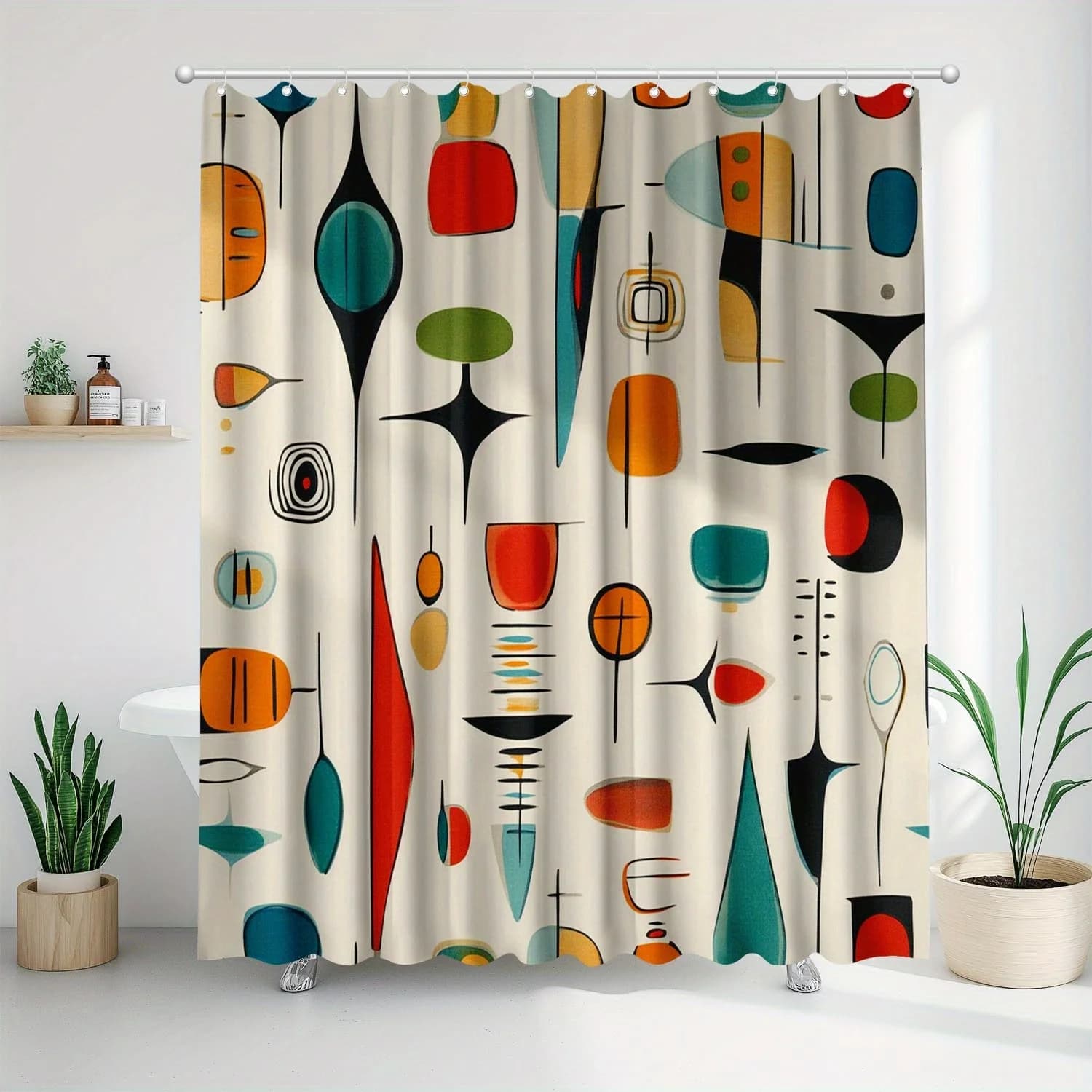 Tenda da doccia con stampa digitale di arte astratta - Decorazioni per la casa, 70,9x70,9 pollici, Decorazioni per il bagno dell'hotel e della casa