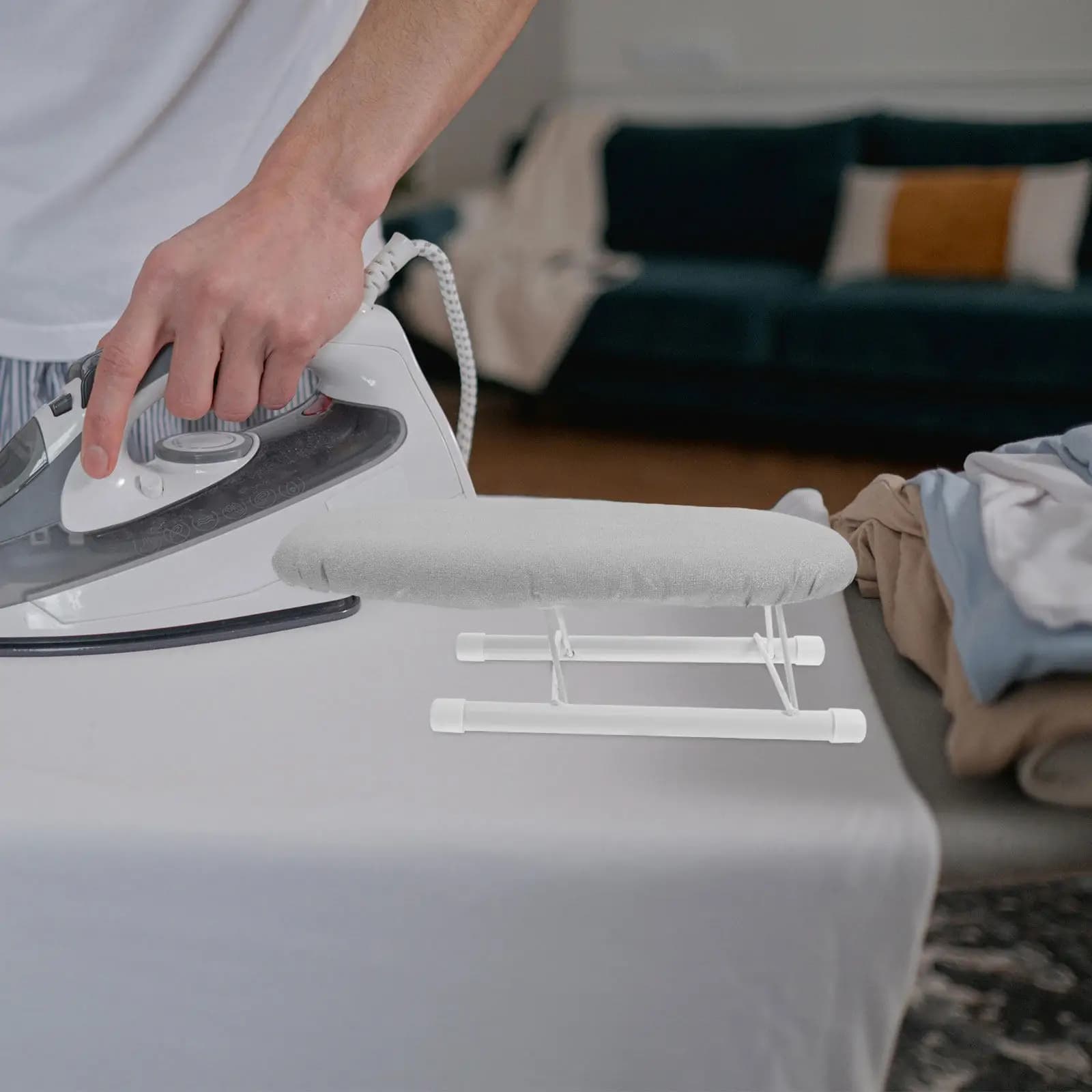 Compact Folding Sleeve Ironing Board Small Portable Tabletop Iron Pad Heat Resistant Cover Dorm Home Travel Iron Stand