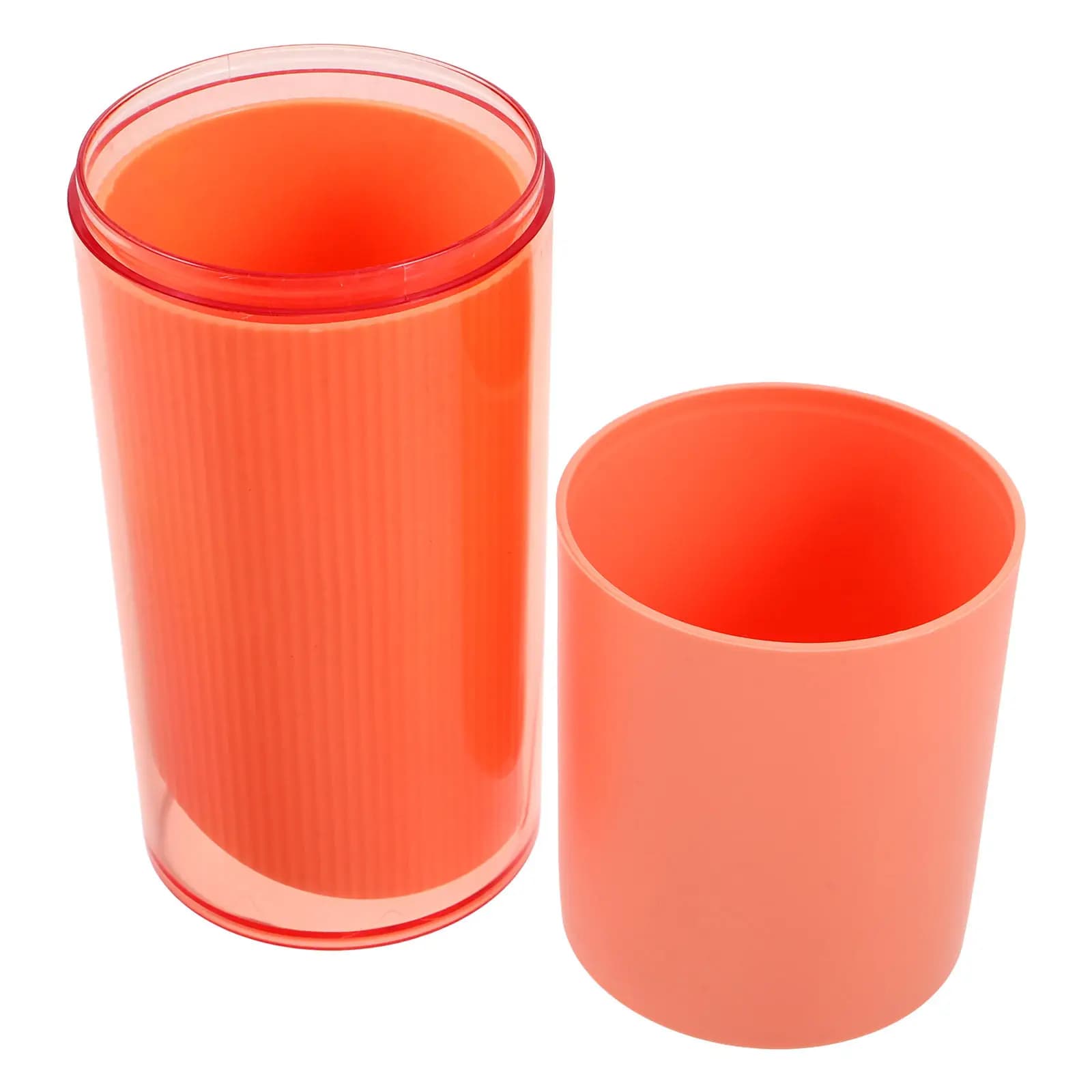Portable Toothbrush Cup Travel Mouth Wash Cup with Lid Compact Toothpaste Holder for Bathroom Office Gym Lightweight Plastic