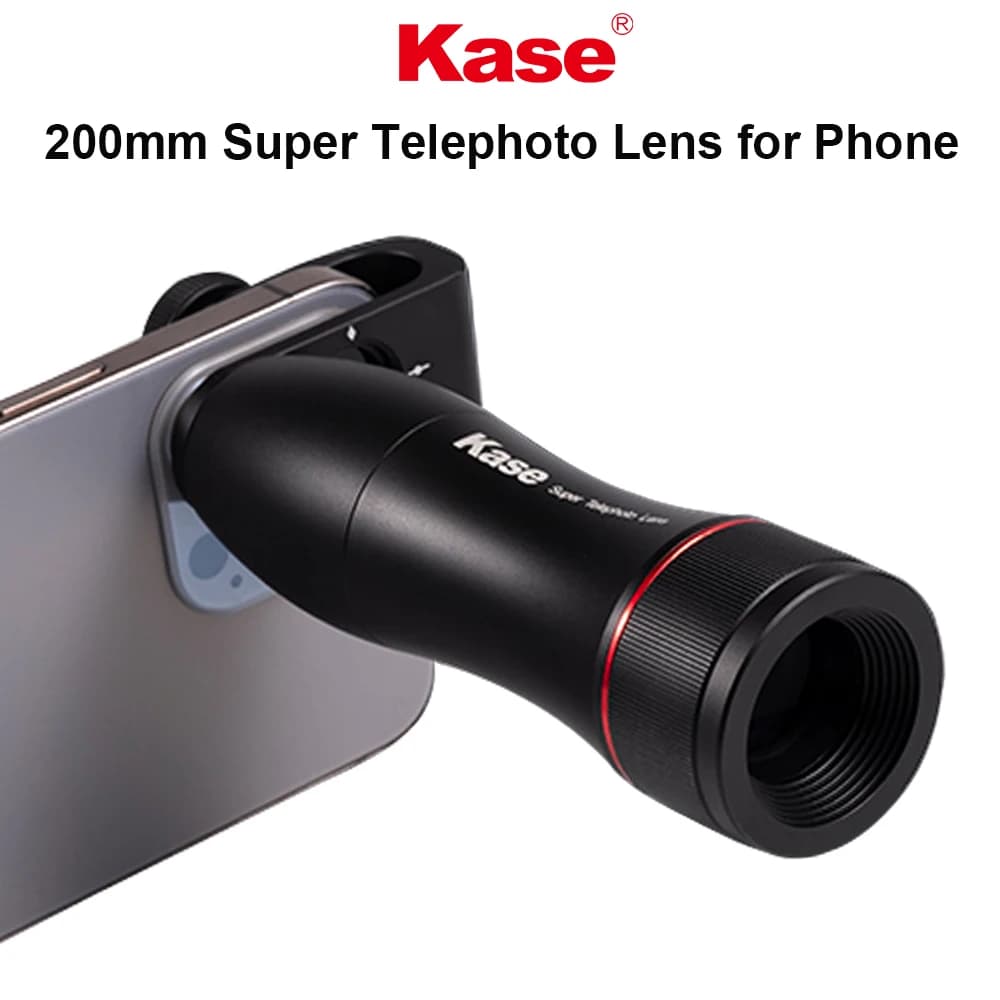 Kase 200mm HD Phone Super teleobiettivo con Clip e telecomando compatibile con iPhone 15 14 13 12,Samsung Xiaomi Android