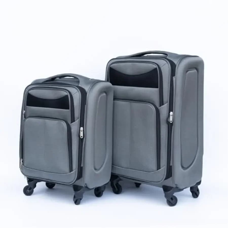 2-Piece Luggage Set for Travel: Oxford Fabric, Gray, 360 Silent Wheels TSA Lock on 20 Carry-On and 24 Checked Spinner Suitcases