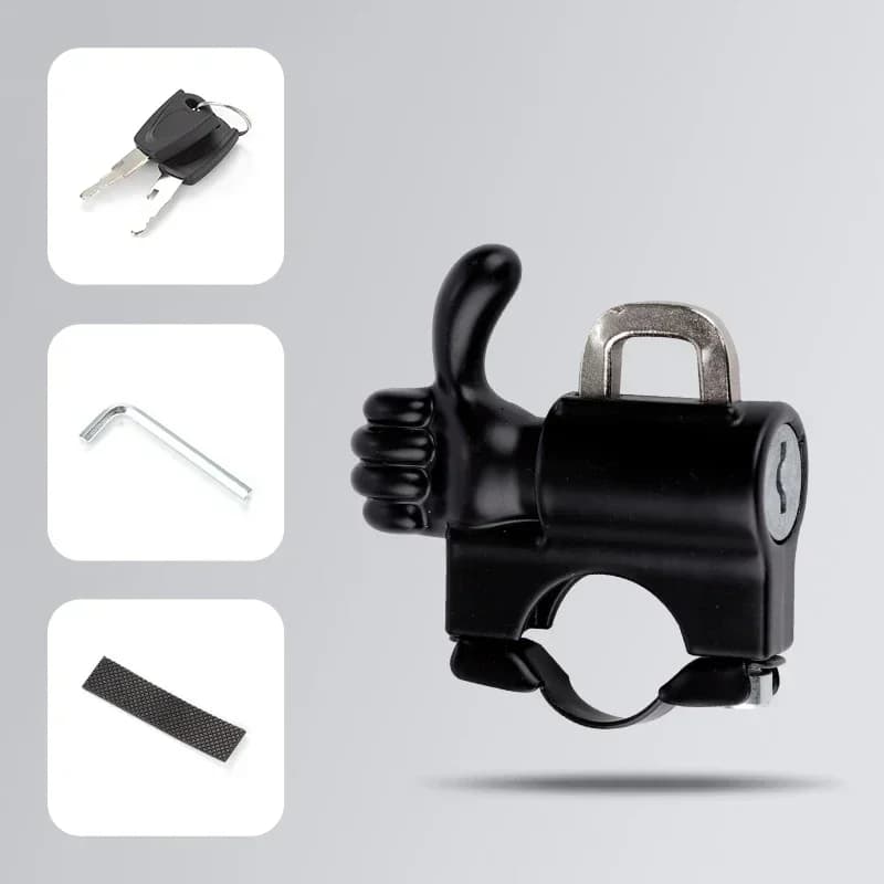 Nuovo Lucchetto Antifurto Creativo per Casco Moto, Lucchetto per Manubrio Bici Elettrica, Lucchetto di Sicurezza in Lega per Scooter e Biciclette, Accessori
