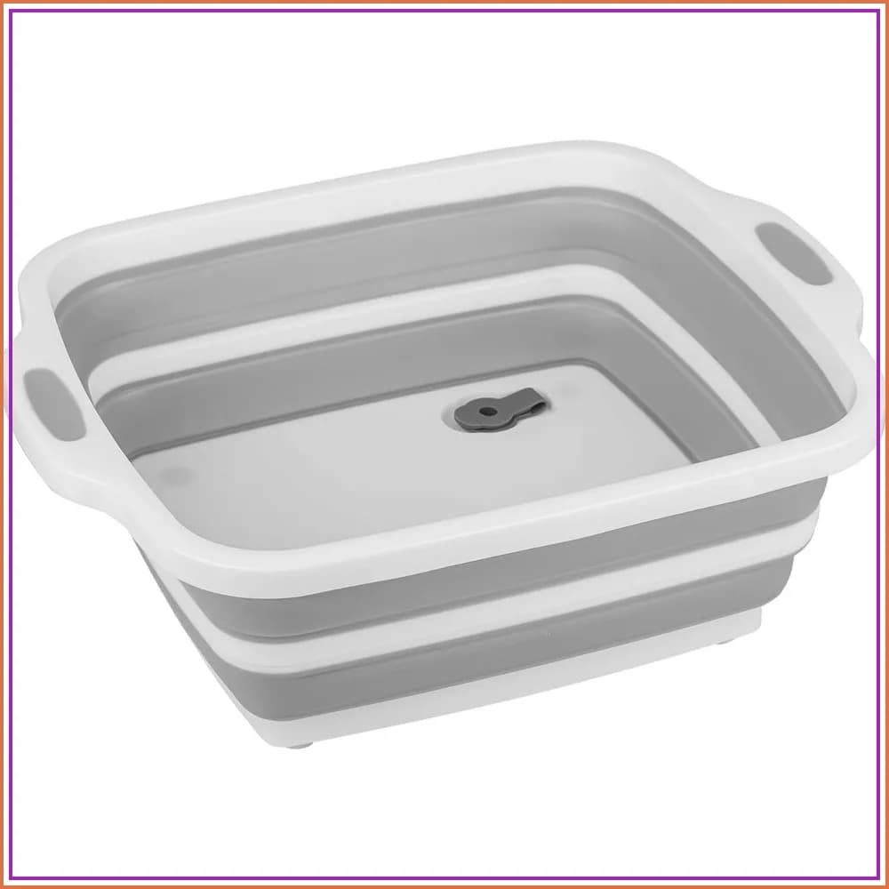 3 in 1 Folding Cutting Board with Colander and Collapsible Dish Tub for Camping and Kitchen