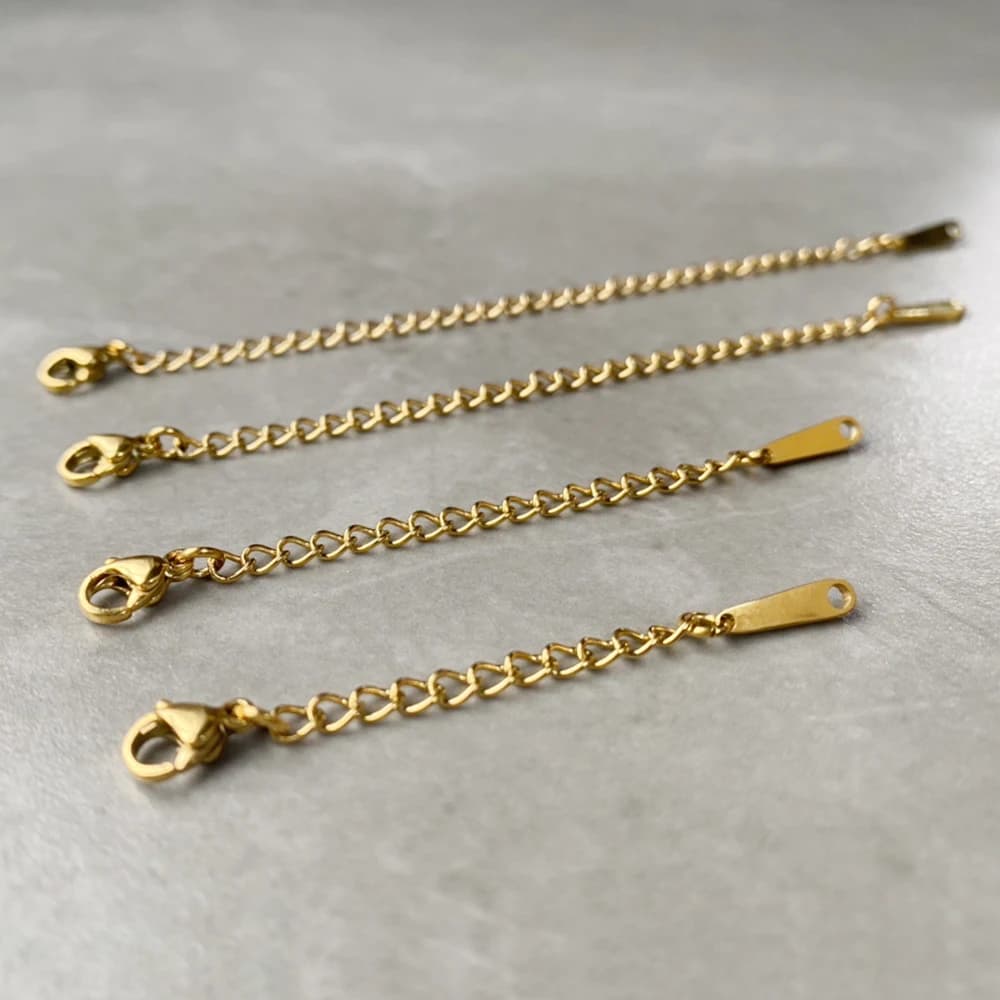Anelli di giunzione da 3/5/8/10 cm, catena di prolunga in acciaio inossidabile con chiusura a moschettone per bracciali, collane e gioielli.