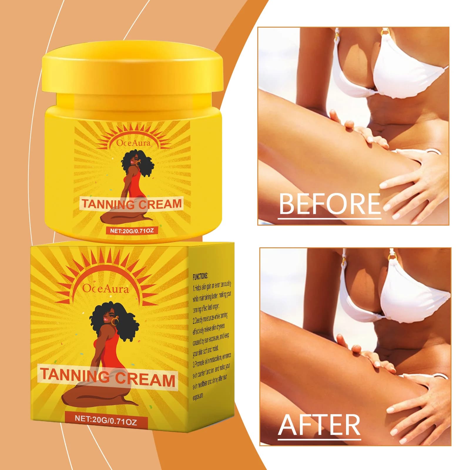 Skin Self Tanning Cream Sunless Self Tanner For Face Body For Natural Glow Bronzer Easy Use Bronzing Moisturizing Gel Summer