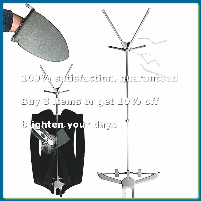 Foldable Garment Steamer Stand with Ironing Gloves for Clothes,Adjustable Steamer Rack with Two Clips for Suit Shirt,A