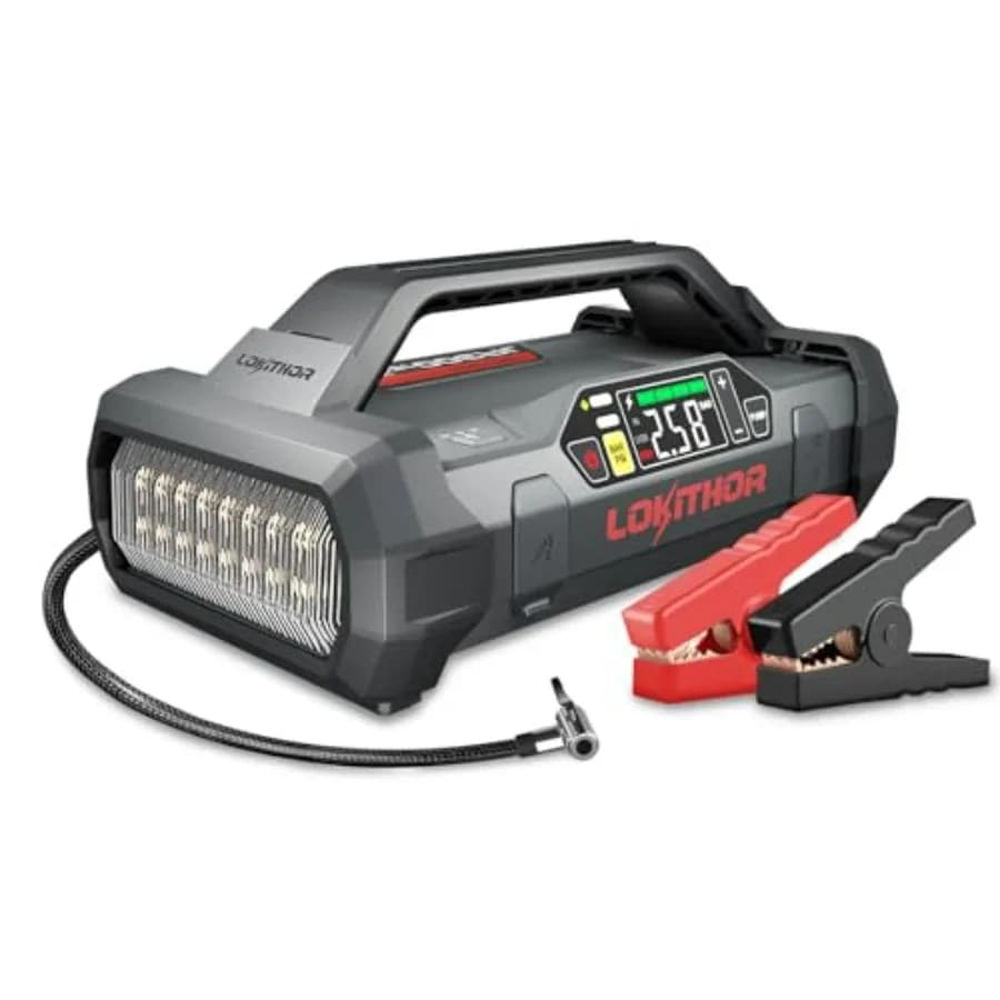 Avviatore di Emergenza JA300 con Compressore d'Aria 1500Amp 12V, Booster Portatile per Batteria Auto fino a 7.0L Benzina o 4.5L Diesel, 150 PSI