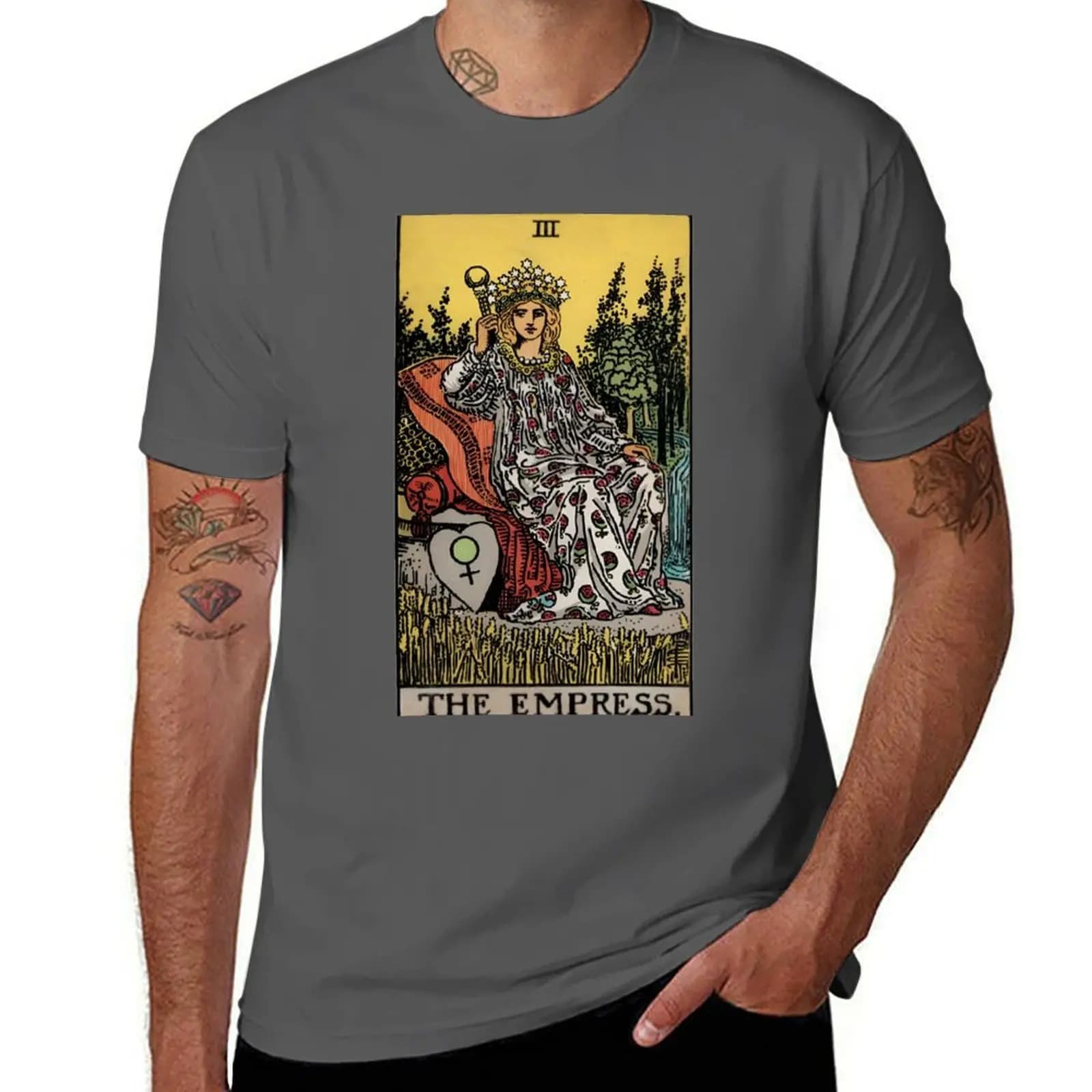 T-shirt The Empress Rider Tarot Card, maglietta casual a maniche corte in morbido cotone