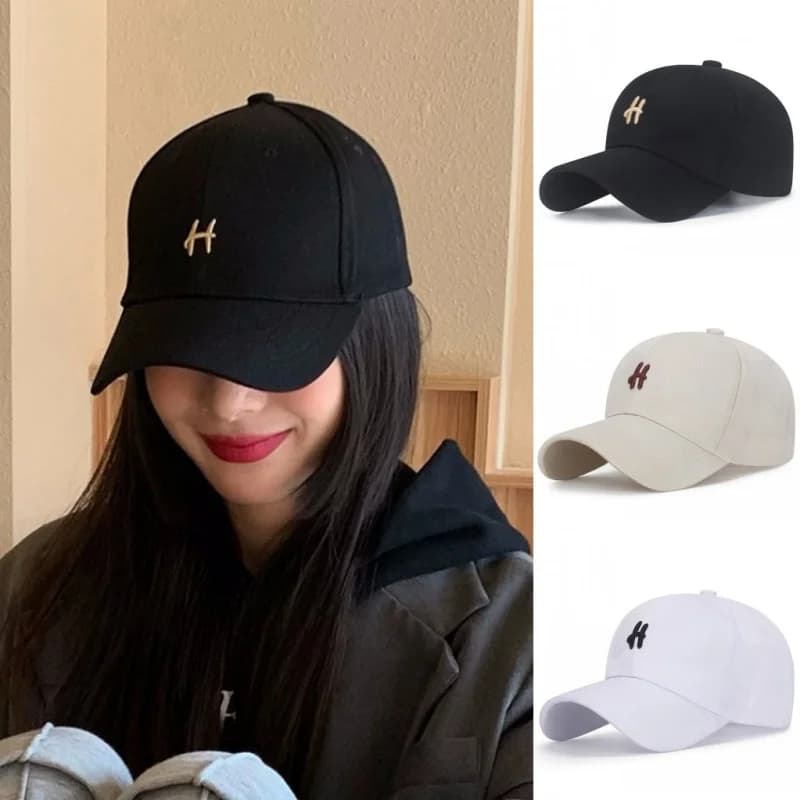 Unisex Couple Hats H Letters Embroidery Printed Golf Baseball Caps Sunhat Sunshade Summer Outdoor Sunscreen Sports Hat Visors