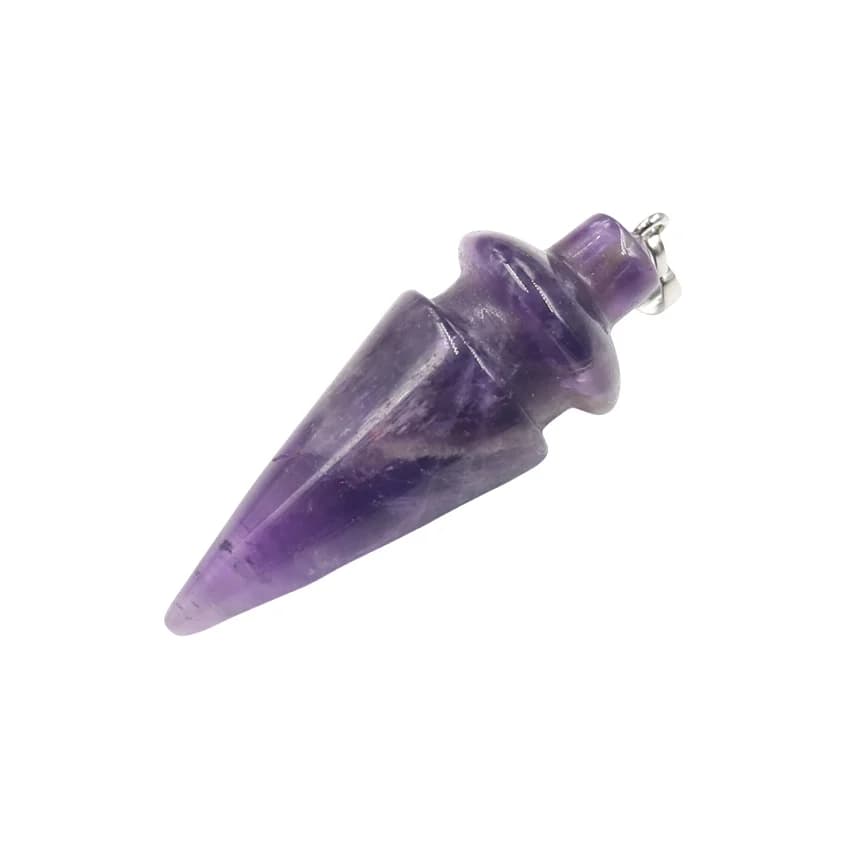 Collana con pendolo rotante in pietra di cristallo naturale minimalista, ciondolo con bacchetta a cono per la guarigione dei chakra, regalo di gioielli per la pulizia dell'energia