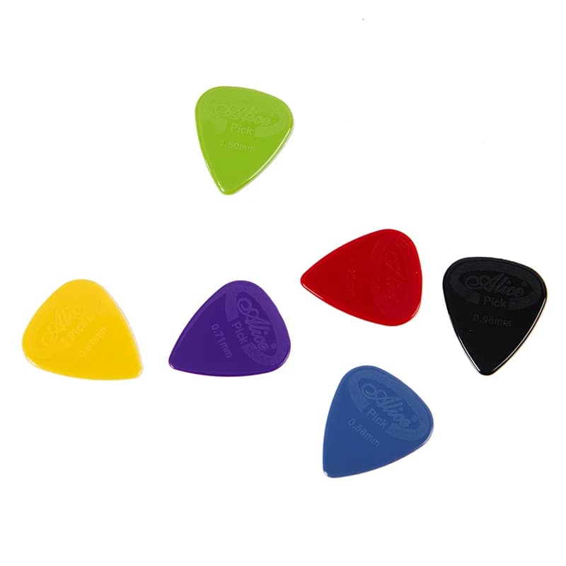 10 Pezzi Plettri Alice Antiscivolo in Nylon Nero e Bianco per Chitarra Acustica, Elettrica, Ukulele e Accessori 0.58mm-1.5mm
